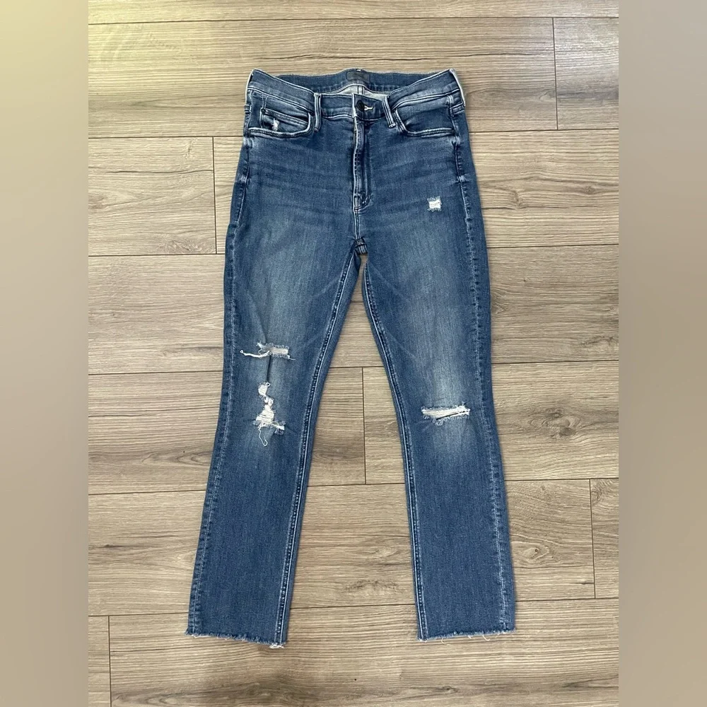 MOTHER The Mid‎ Rise Dazzler Ankle Fray Weekend Warrior Jeans Size 28 - Picture 2 of 13